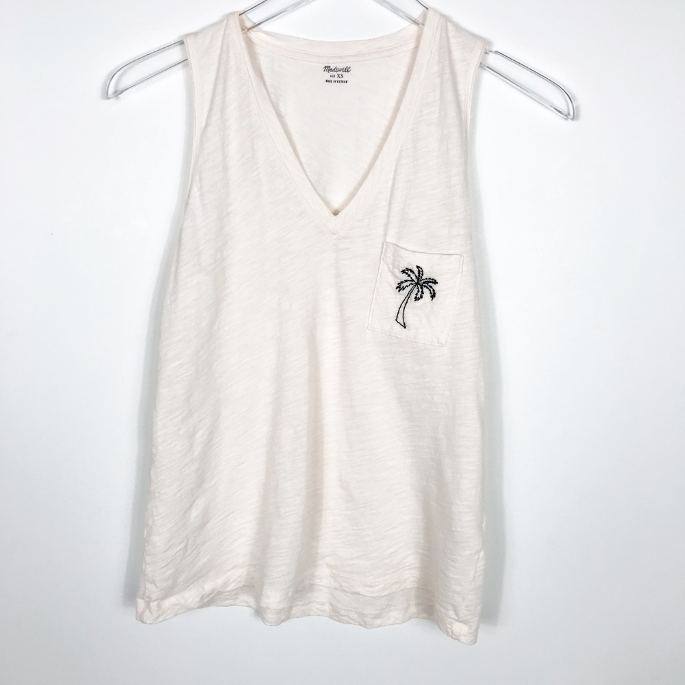 Madewell | Sleeveless Palm Tree Cotton Pocket Tank